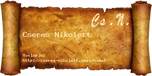 Cseres Nikolett névjegykártya